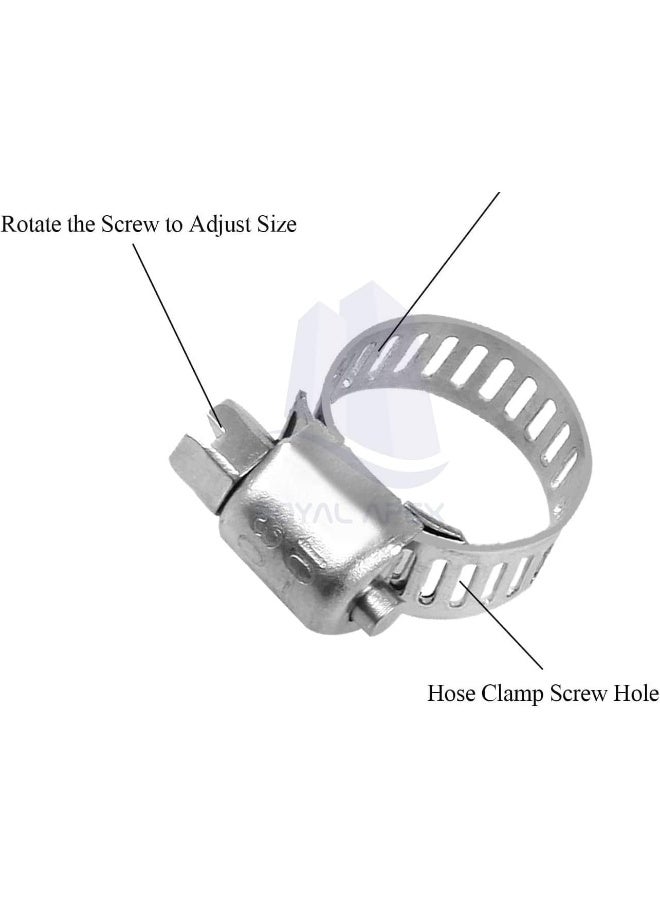 Royal Apex 6Pcs Gi Hose Clips -Adjustable Worm Drive Pipe Clamps For Securing Hose Connections For Household Gas Lines Water Pipes Industrial Hoses Oil Pipes Etc - Image 3