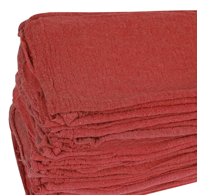 STF Linen Cotton Shop Towels Red – (Pack of 150) Size 14x14 Inches Cleaning Rags – Absorbent Shop Rags and Multipurpose Cleaning Towels for Automobiles, Industries, Garage and Homes - Image 3