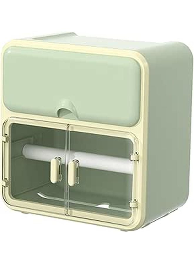 Wall Mounted Waterproof Toilet Paper Holder Punch Free Design White Plastic Bathroom Organizer - Image 1
