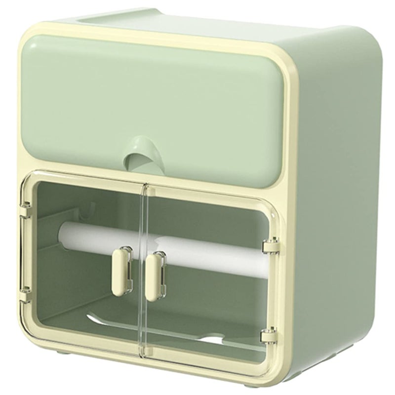Wall Mounted Waterproof Toilet Paper Holder Punch Free Design White Plastic Bathroom Organizer - Image 2