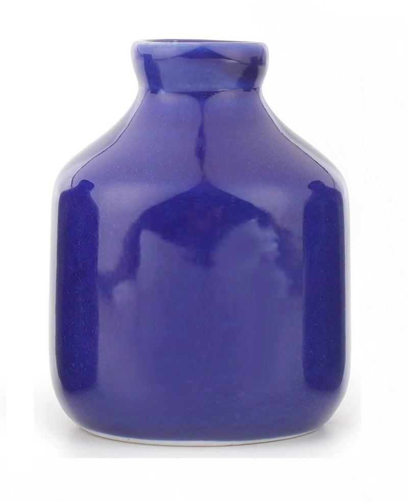 Mkd2 Rise Ceramic Flower Vase Pot Without Flowers, Small, Blue, 1 Piece for Home Decor, Living Room, Bedroom, Center Table and Office Decoration - Image 4