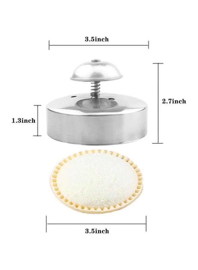 Stainless Steel Sandwich Cutting Sealing Mold Bread Spring Stamper Sandwich Thawing Sealer Baking Mold-Specifications:Square Sandwich Cutting Sealer-Color:Orange Red