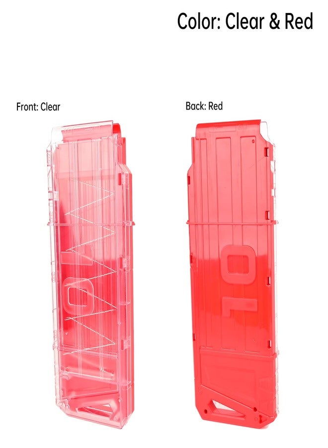 OIMIO Magazine Clips, 10-Dart Magazine Quick Reload Clips Bullet Clips for Nerf Centurion & Motostryke MEGA Blasters 3 PCS (Clear & Red) - Image 5