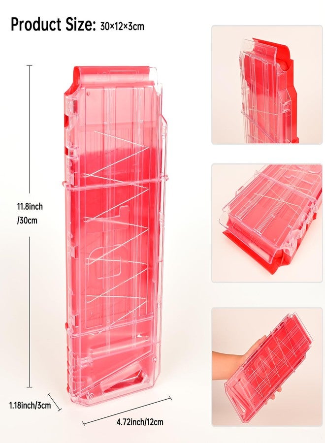 OIMIO Magazine Clips, 10-Dart Magazine Quick Reload Clips Bullet Clips for Nerf Centurion & Motostryke MEGA Blasters 3 PCS (Clear & Red) - Image 4