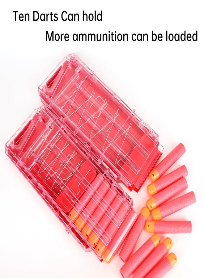 OIMIO Magazine Clips, 10-Dart Magazine Quick Reload Clips Bullet Clips for Nerf Centurion & Motostryke MEGA Blasters 3 PCS (Clear & Red) - Image 3