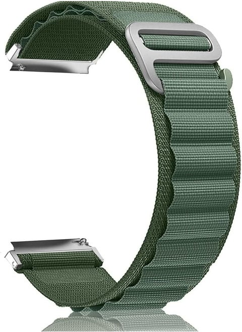 Generic 20mm Elastic Nylon Alpine Loop Woven Strap for Oraimo Tempo S2 OSW-11N Smart Watch - Green, Unisex