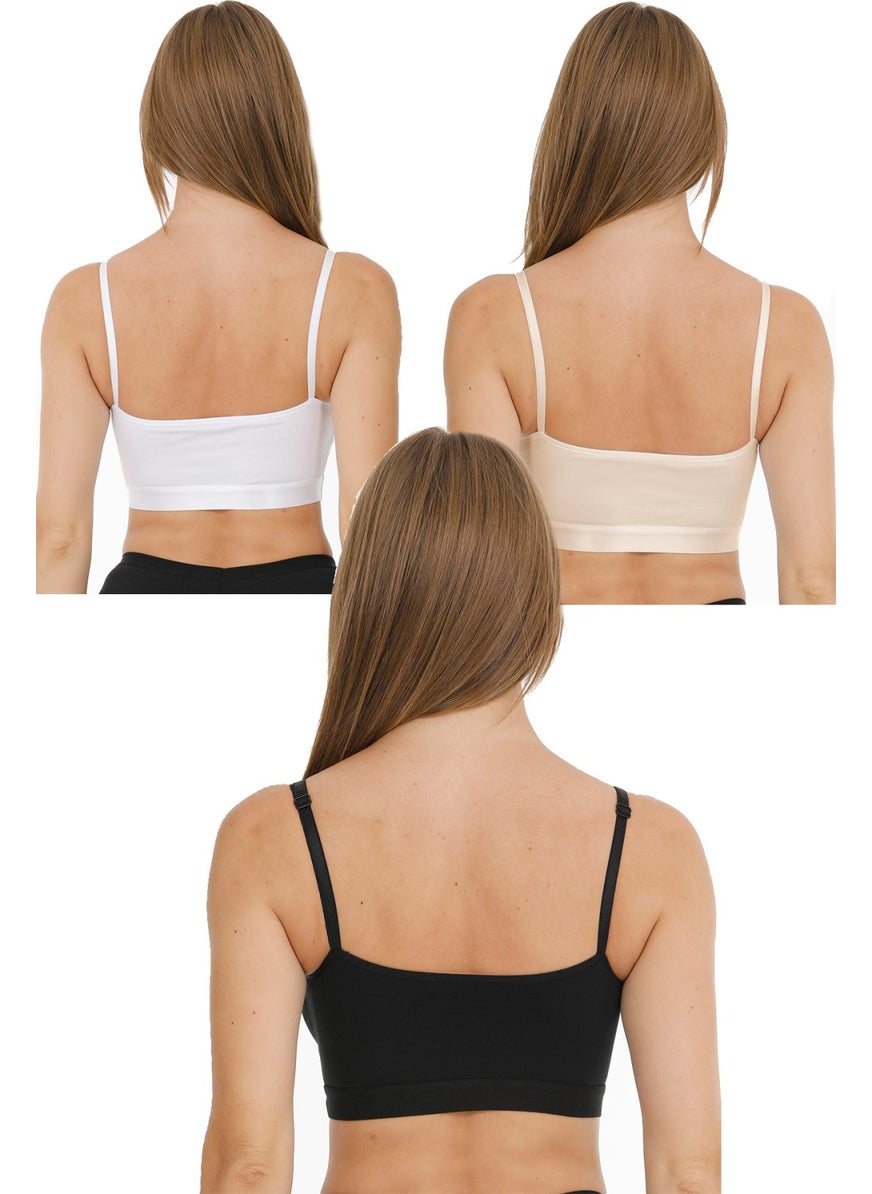 Parlingerie Nursing Half Undershirt Set of 3 Black-White-Skin  - Image 2