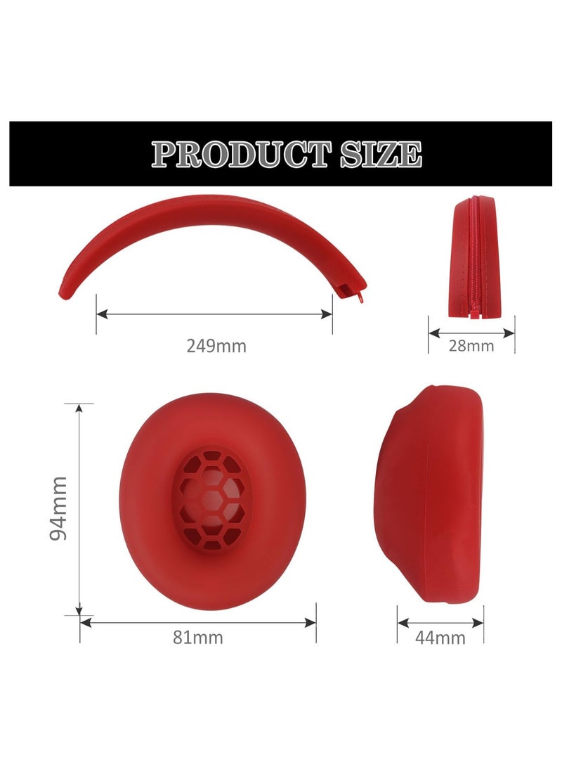 عام مجموعة واقية من السيليكون 2 في 1 لسماعات Beats Studio Pro - أغطية وسادات أذن مقاومة للخدوش/غطاء عصابة رأس بسحاب - Image 4