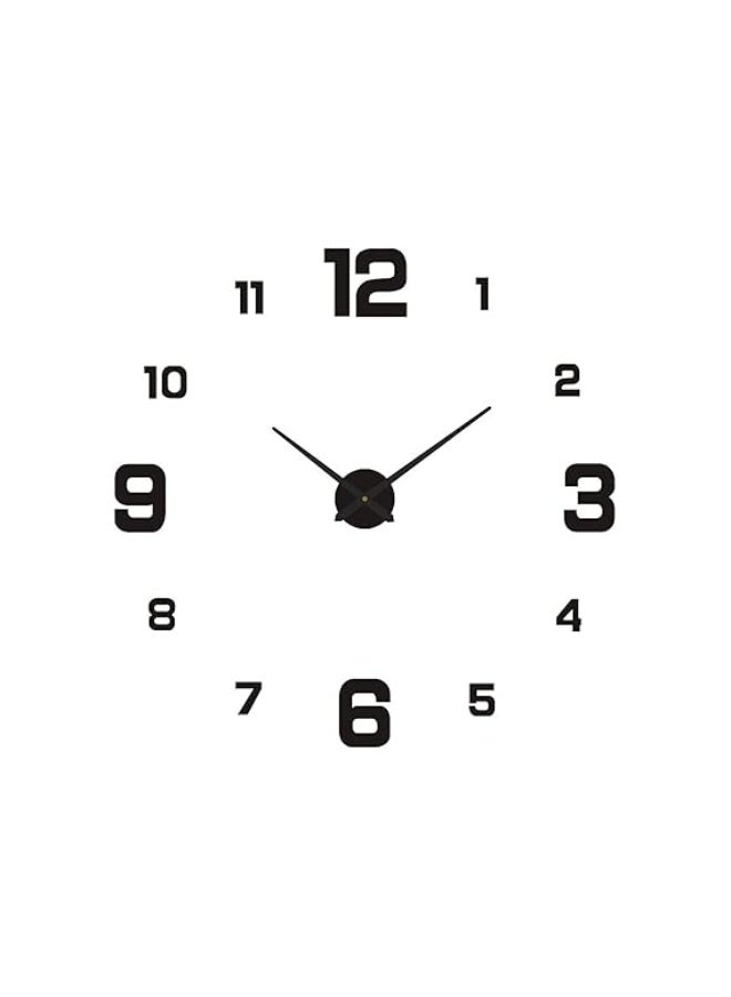 Dunekart DIY 3D Wall Clock- Large Frameless Acrylic Wall Clock for Living Room, Silent Non-Ticking Modern Wall Sticker Clock, Jumbo DIY Home Decor for Bedroom, Office & Dining Room, Black (1 pc) - Image 3