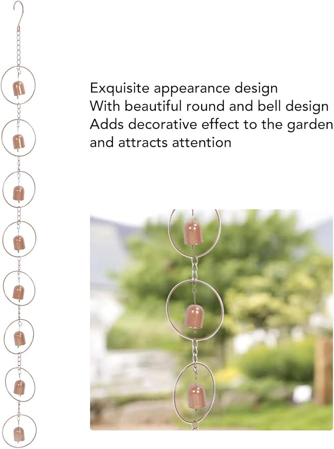 مُعلَّق رياح معدني للزينة الخارجية بمقاومة الطقس من الحديد وجمع المطر للحديقة والشرفة والتراس - Image 3