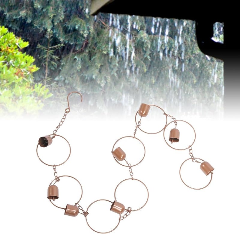 مُعلَّق رياح معدني للزينة الخارجية بمقاومة الطقس من الحديد وجمع المطر للحديقة والشرفة والتراس - Image 1