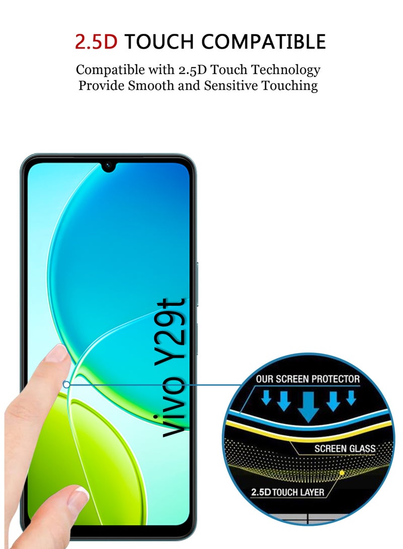 vivo Y29t 5g Screen Protector | Tempered Glass Compatible with vivo Y29t 5g| Screen Protector Full HD Quality Tempered Glass Anti-Scratch Edge to Edge Coverage with Easy Installation Kit - Black - Image 5