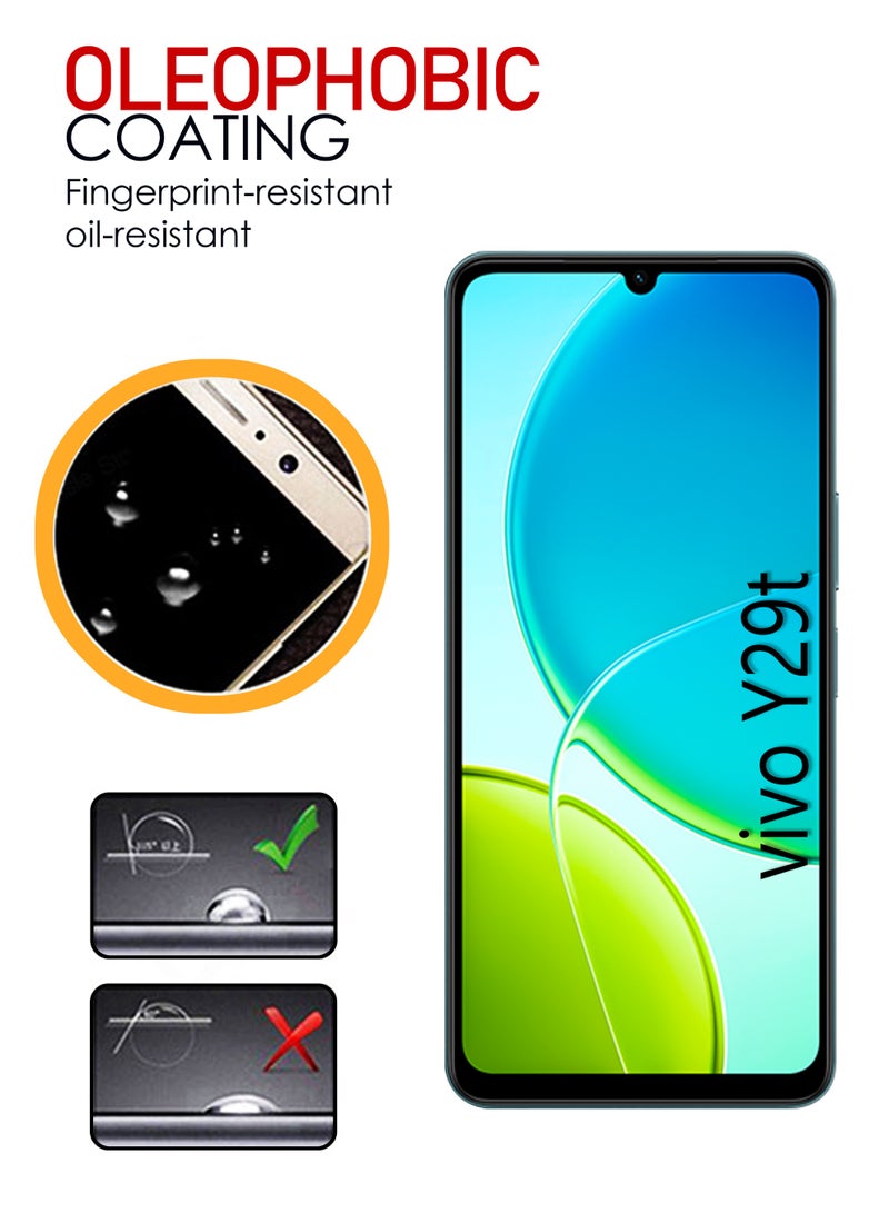 vivo Y29t 5g Screen Protector | Tempered Glass Compatible with vivo Y29t 5g| Screen Protector Full HD Quality Tempered Glass Anti-Scratch Edge to Edge Coverage with Easy Installation Kit - Black - Image 4