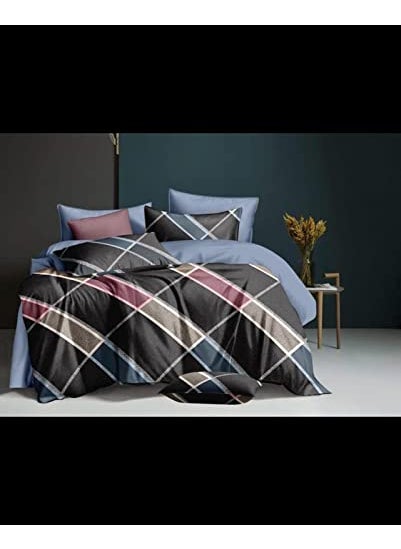 Bezzilish Home Bezzilish Home 400 TC Glace Cotton AC Comforter Set of 4 1 King Size Bed Comforter 1 Double Bed Sheet 2 Pillow Cover 90x100 Inches 2 Piece Frilled Cushions Multicolor15 