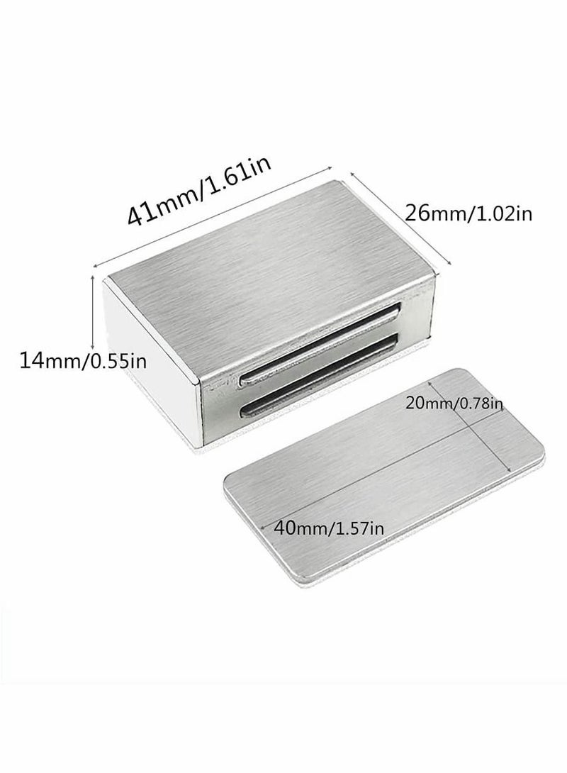 Magnetic Door Catch, Strong Drawer Latches Kitchen Cabinet Magnets, Magnet Latch Stainless Steel for Cupboard, (4 Pack) - Image 1