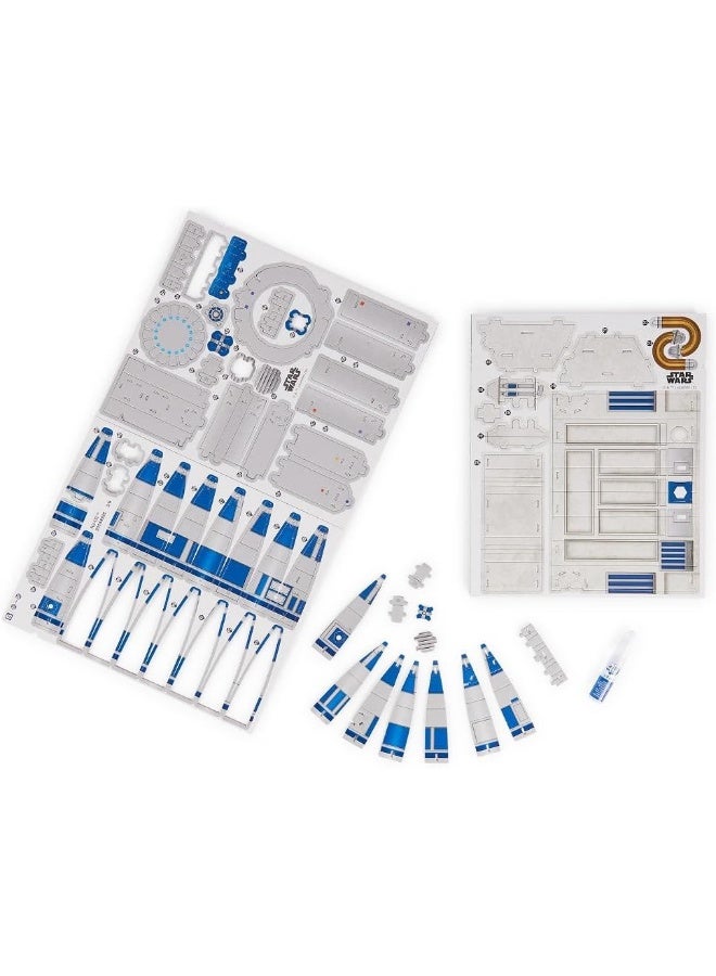 STAR WARS مجموعة 4D Build 6069817 R2-D2 من الكرتون، 201 قطعة، لعبة ستار وورز، ديكور طاولة، لعبة بناء، مجموعة نموذج ثلاثي الأبعاد للبالغين والمراهقين - Image 4