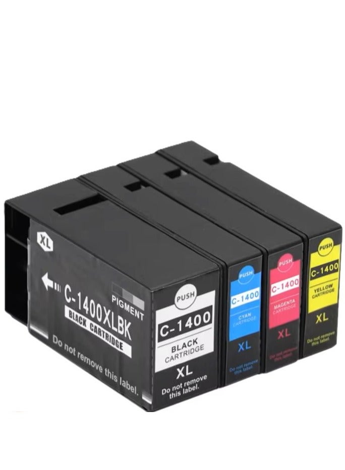 1400XL Compatible Canon Ink Cartridges (SET) for Canon PGI-1400XL PGI-1400 Ink Cartridges Compatible with Canon Maxify MB2040 MB2340 MB2140 MB2740 Printers ( Black, Cyan, Magenta, Yellow ) - Image 1