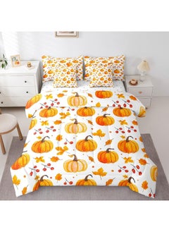 Erosebridal Erosebridal 7Pcs Pumpkin Comforter Sets Twin Size, Happy Fall Y'all Comforter Set Autumn Leaves Bed in a Bag  - Image 1