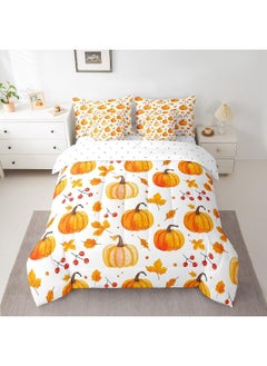 Erosebridal Erosebridal 7Pcs Pumpkin Comforter Sets Twin Size, Happy Fall Y'all Comforter Set Autumn Leaves Bed in a Bag  - Image 2