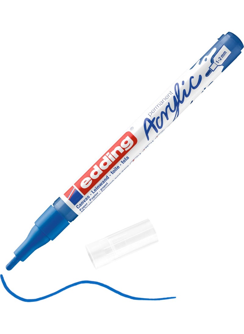 Edding - 5300 Fine Tip Acrylic Marker - Anzer Blue - 1-2 mm Fine Round Tip - Image 1