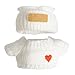 Beofinest 17cm Doll Clothes Set White Heart Knit Hat Top 2 PCS Unisex No Doll - Image 2