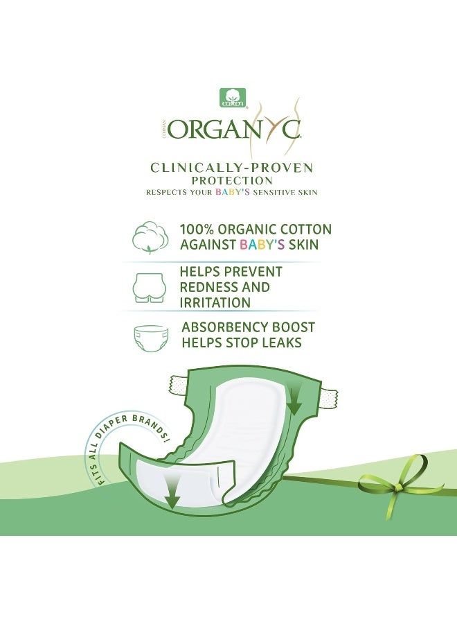 Organyc 100% Certified Organic Cotton Baby Diaper Liner Fits all brands diapers, 20 count - Image 2