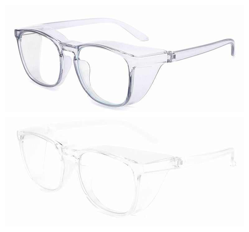 Alsenor Safety Glasses Anti Fog Goggles Protective Eyewear Blue Light Blocking Anti Dust UV Protection Glasses For Men Women (2 Pack (Blue + Clear)) - Image 2
