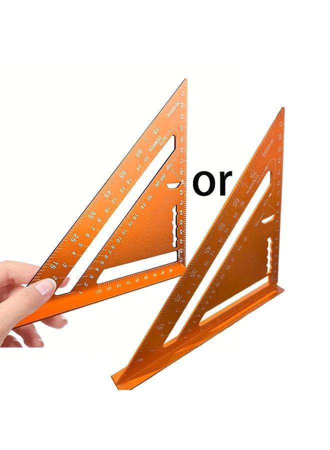 7 Inch Orange Aluminum Alloy Woodworking Square Digital Display 0 1mm Precision - Image 1