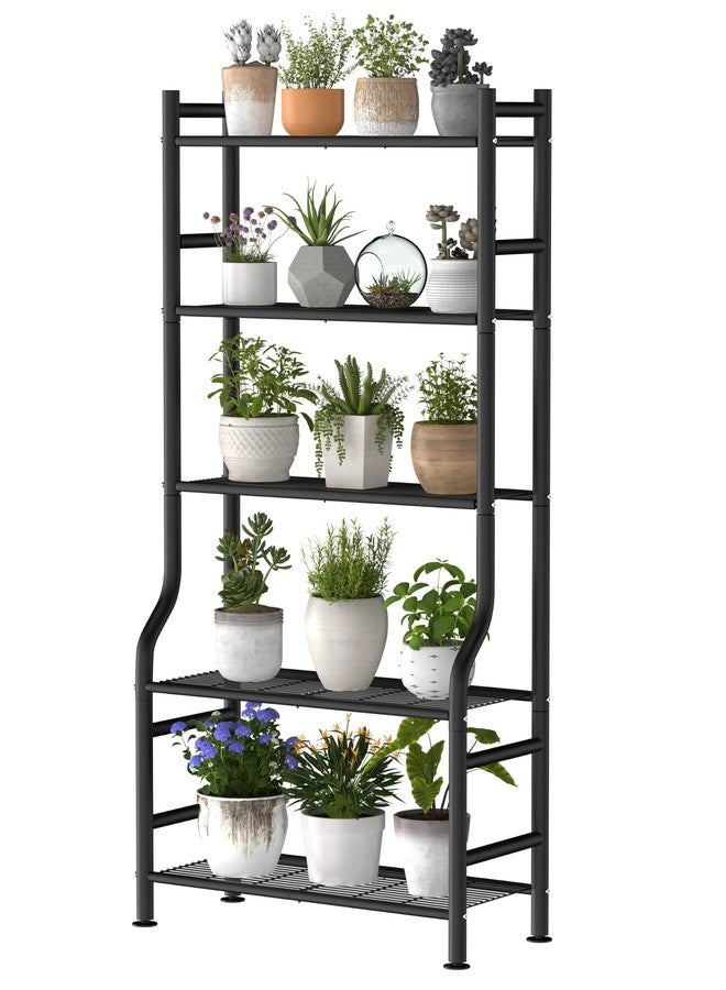 Livilord Plant Stand Indoor Outdoor,5-Tier Metal Tall Plant Stands for Multiple Flower Planter Holder, Large Waterproof Plant Shelf for Living Room Garden Balcony, Black - Image 1