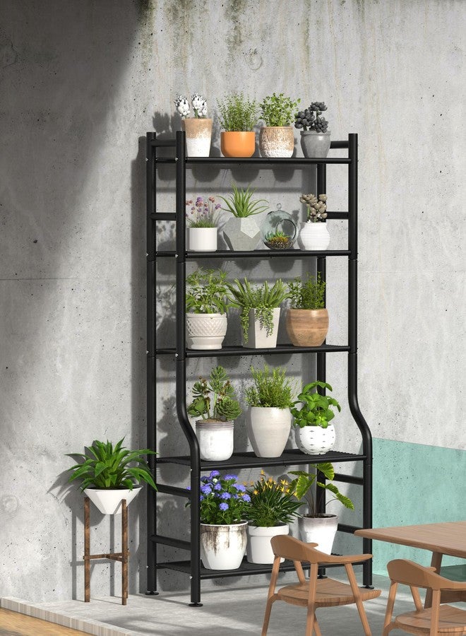 Livilord Plant Stand Indoor Outdoor,5-Tier Metal Tall Plant Stands for Multiple Flower Planter Holder, Large Waterproof Plant Shelf for Living Room Garden Balcony, Black - Image 5