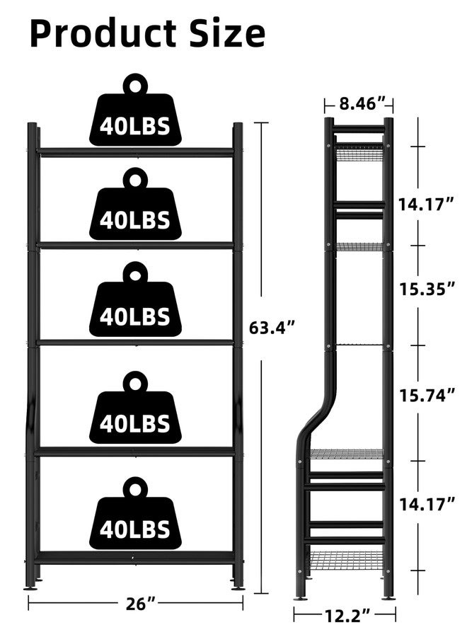 Livilord Plant Stand Indoor Outdoor,5-Tier Metal Tall Plant Stands for Multiple Flower Planter Holder, Large Waterproof Plant Shelf for Living Room Garden Balcony, Black - Image 2