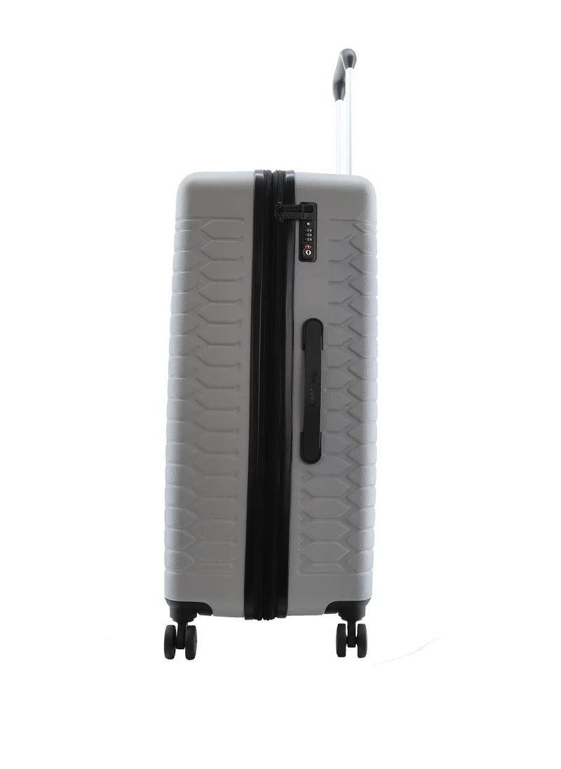 Discovery Discovery Reptile ABS Hardshell Large Check-In Luggage Silver, Durable Lightweight Expandable Suitcase, 4 Double Wheel With TSA Lock Trolley Bag (28 Inch).