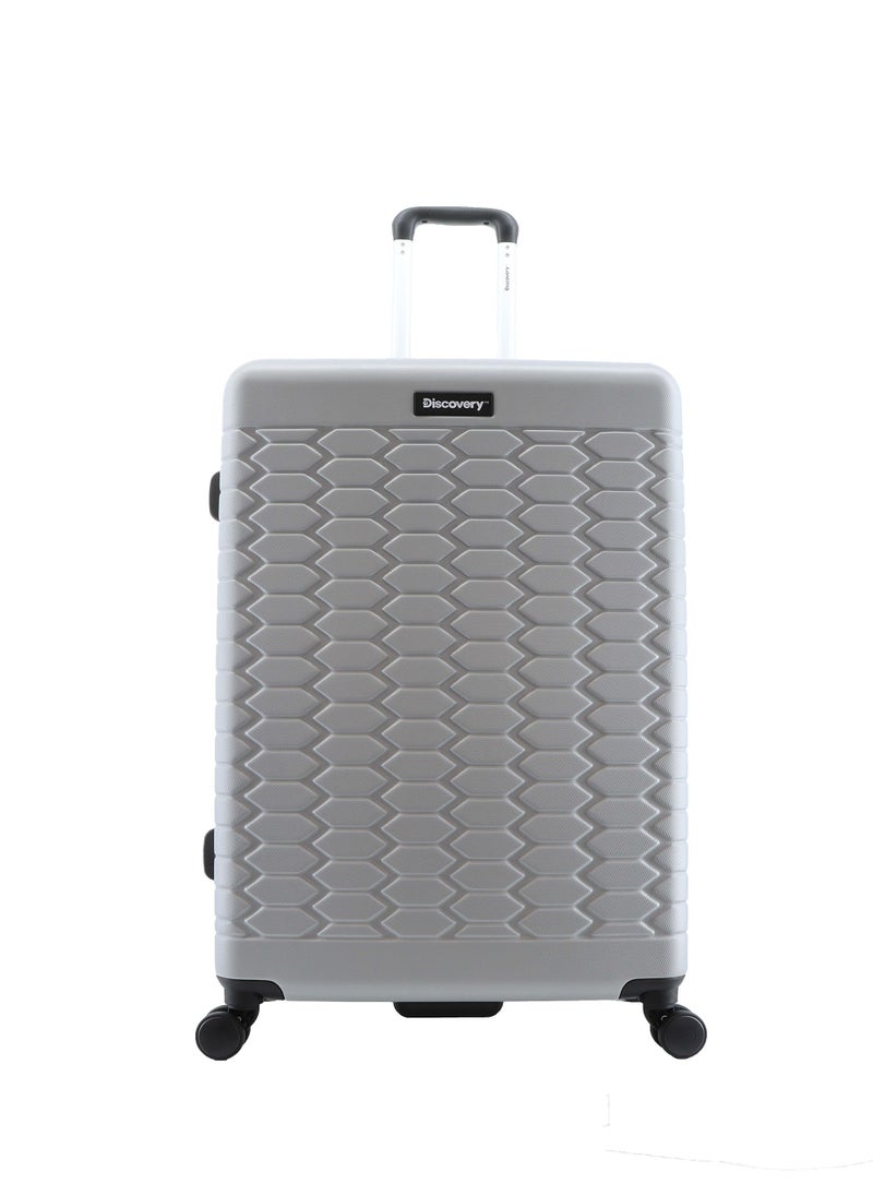 Discovery Reptile ABS Hardshell Large Check-In Luggage Silver, Durable Lightweight Expandable Suitcase, 4 Double Wheel With TSA Lock Trolley Bag (28 Inch). - pzsku/Z5DCAFDE3B368374F9BF1Z/45/_/1720609728/3ff5c96c-bb1c-4fea-bb96-83e734c1652b