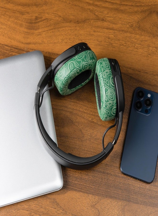 WC وسادات أذن بديلة متوافقة مع سماعات Skullcandy Hesh 3 وCrusher فوق الأذن، من إنتاج Wicked Cushions | متانة وسماكة وراحة محسّنة | لون الزمرد - Image 3