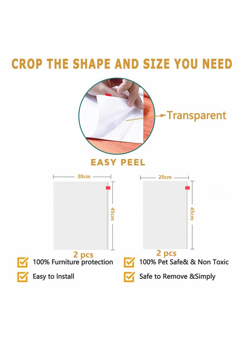 SYOSI Double Sided Scratch Furniture Protectors from Cats, Anti Cat Scratching Deterrent Tape, Cat Couch Protector, Scratch Protection Tapes for Pet, Clear Training Tape, Stops Scratching, 4 Pack - Image 2