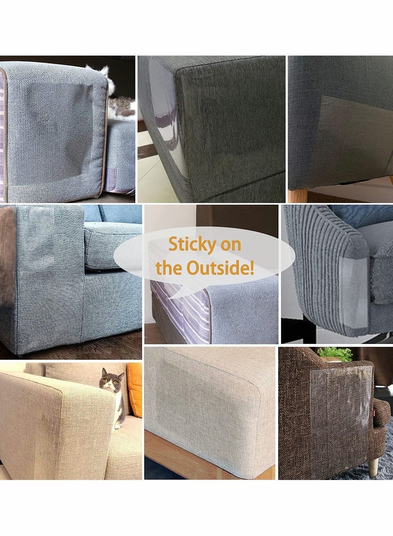 SYOSI Double Sided Scratch Furniture Protectors from Cats, Anti Cat Scratching Deterrent Tape, Cat Couch Protector, Scratch Protection Tapes for Pet, Clear Training Tape, Stops Scratching, 4 Pack - Image 5