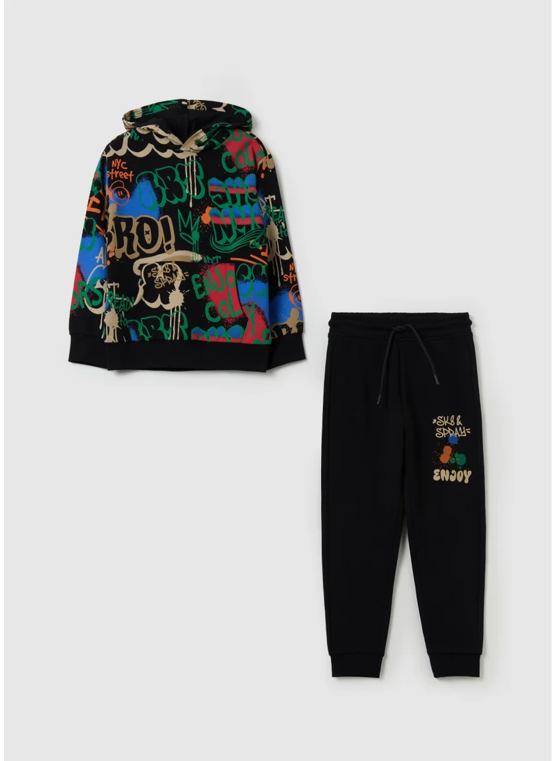 او في اس Fleece jogging set with print