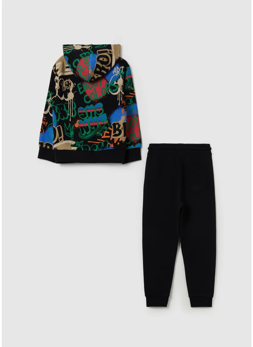 او في اس Fleece jogging set with print