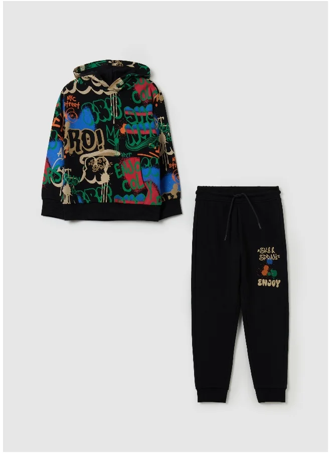 Ovs Fleece jogging set with print