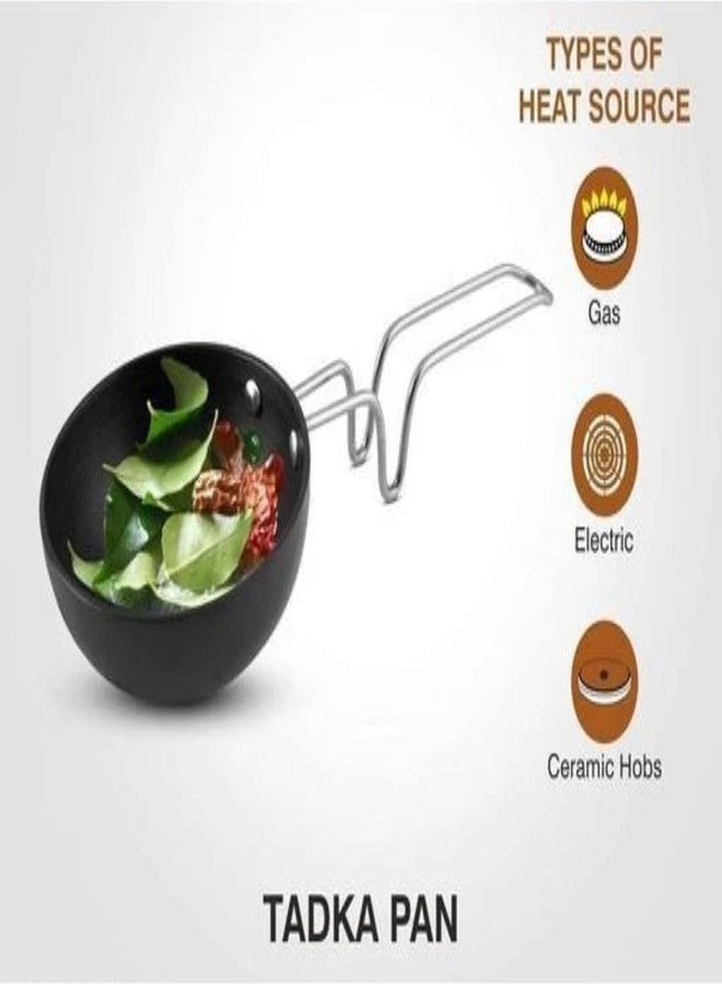BZ_ Aluminium Hard Anodized Tadka Pan, Spices Pan (Size - 10cm, 2PC) Tadka Pan 10 cm diameter 0.2 L capacity (Aluminium, Non-stick) - Image 3