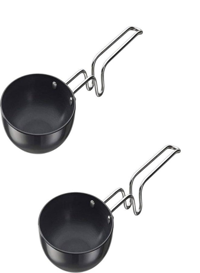BZ_ Aluminium Hard Anodized Tadka Pan, Spices Pan (Size - 10cm, 2PC) Tadka Pan 10 cm diameter 0.2 L capacity (Aluminium, Non-stick) - Image 1