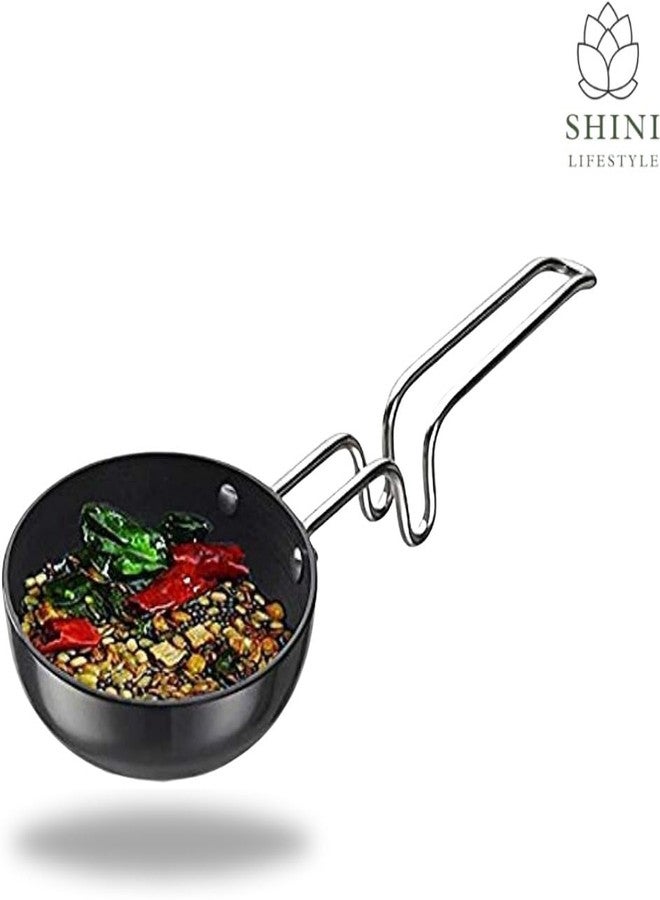 BZ_ Aluminium Hard Anodized Tadka Pan, Spices Pan (Size - 10cm, 2PC) Tadka Pan 10 cm diameter 0.2 L capacity (Aluminium, Non-stick) - Image 2