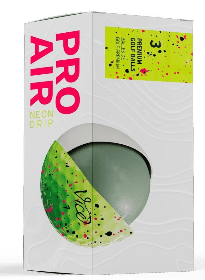 Vice Golf Vice Pro Air Golf Balls, Lime Pink/Black Drip - Image 2