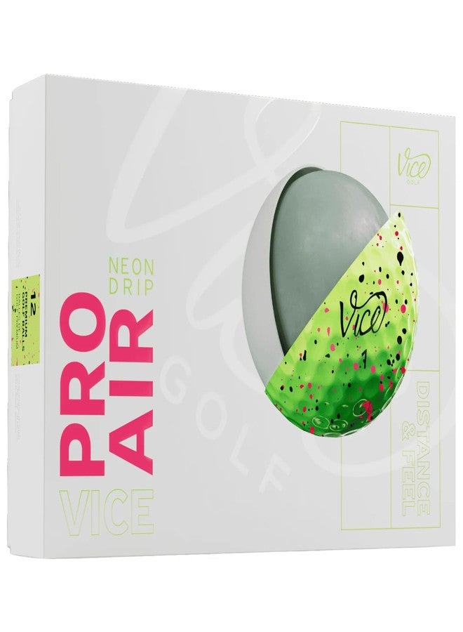 Vice Golf Vice Pro Air Golf Balls, Lime Pink/Black Drip - Image 1