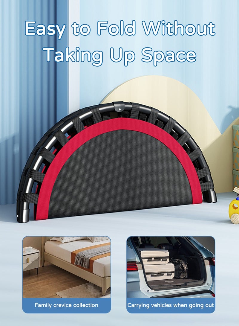 ليوكور ترامبولين قابل للطي مقاس 40 بوصة للبالغين والأطفال، سعة ثابتة 330 رطل، مستقر وهادئ للتمرين الداخلي/الخارجي - Image 3