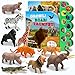 iGRATENS Safari Animals Figures Toys with Sound Books 10PCS Realistic Jungle Animals Figures Safari Animals Book with 10 Buttons Zoo Animal Toys Learning Toy for 3 Year Old Boys Girls Kids - Image 2