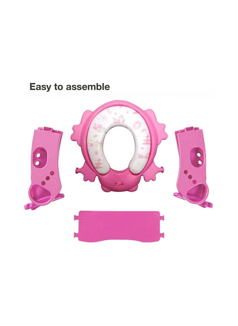 Frog Shape Cushion Potty Seat With Ladder Pink