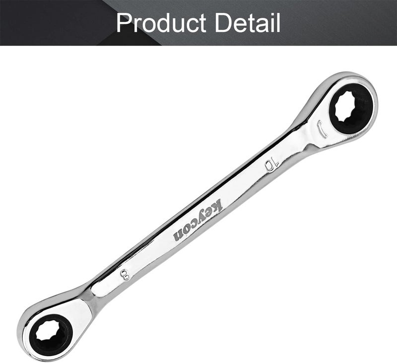 Utoolmart Ratcheting Wrench, 8mm x 10mm Metric Double Box End Wrench, CR-V Steel - Image 4