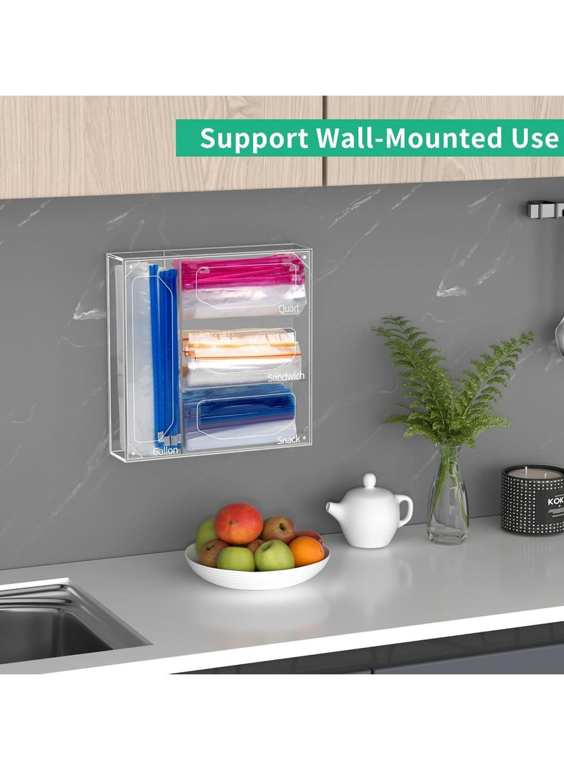TPGP Bag Storage Organizer, Acrylic Baggie Organizer, Compatible With Gallon, Slide Quart, Sandwich, and Snack Bags (Hexagonal Opening, Clear)  - Image 3