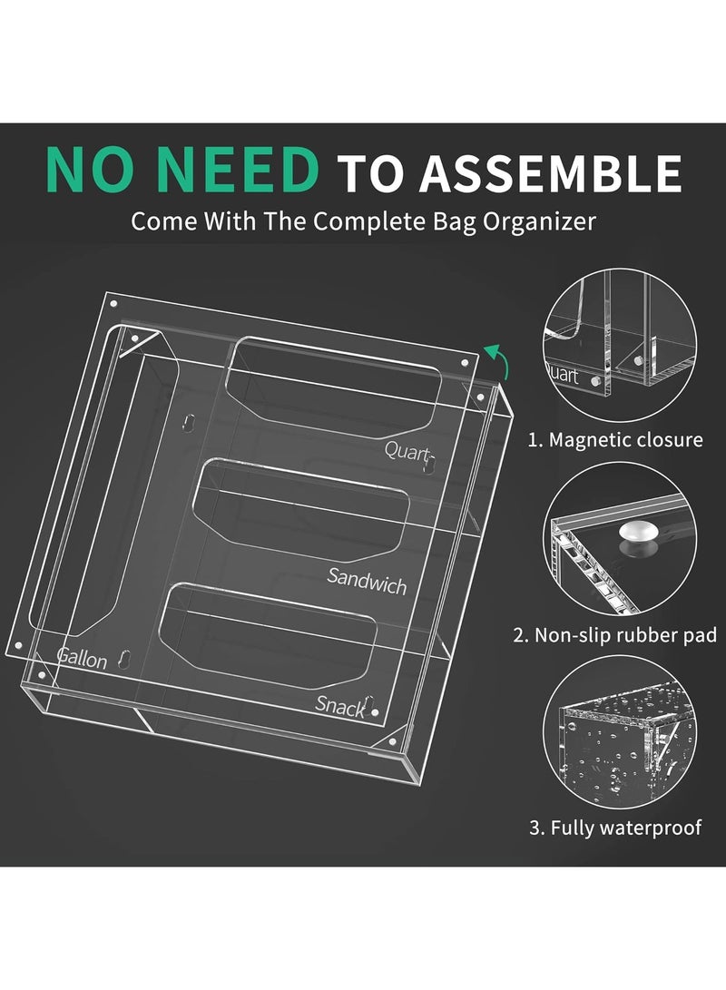 TPGP Bag Storage Organizer, Acrylic Baggie Organizer, Compatible With Gallon, Slide Quart, Sandwich, and Snack Bags (Hexagonal Opening, Clear)  - Image 2